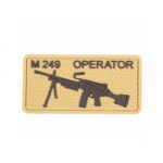 Нашивка PVC/ПВХ с велкро M249 operator койот ZL00898